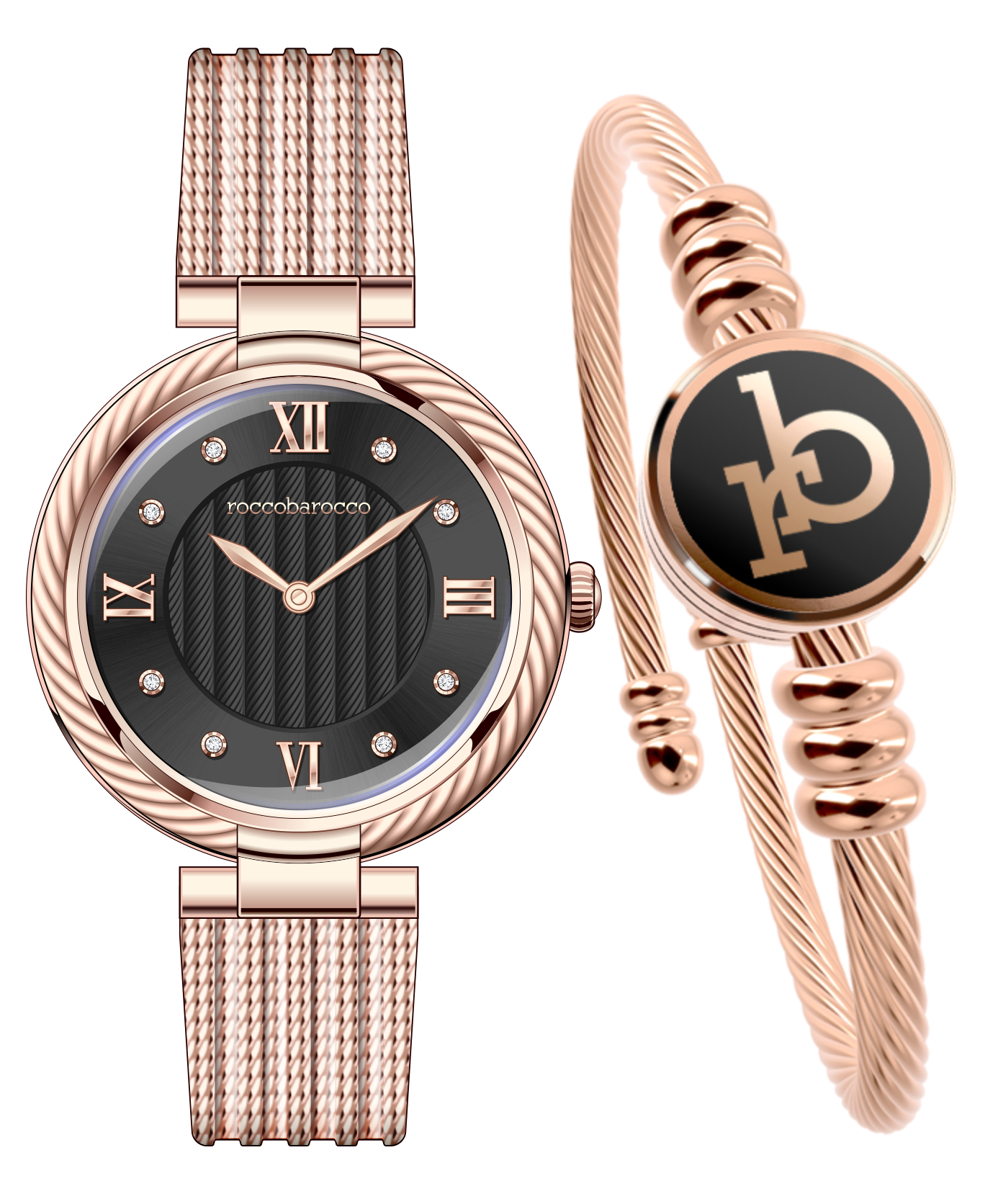 Roccobarocco watch- JUST- ROYAL-RB.4469S-04M donna ROSE GOLD