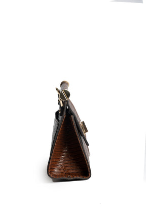 GIANNI NOTARO BORSA KARLA GN-150-01 colore cotto lucertola Made in italy