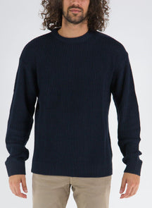 Maglione Con Trama A Coste 12194786-NAVY_B