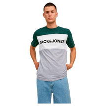T-SHIRT JJELOGO BLOCKING TEE SS 12173968-PINEGR