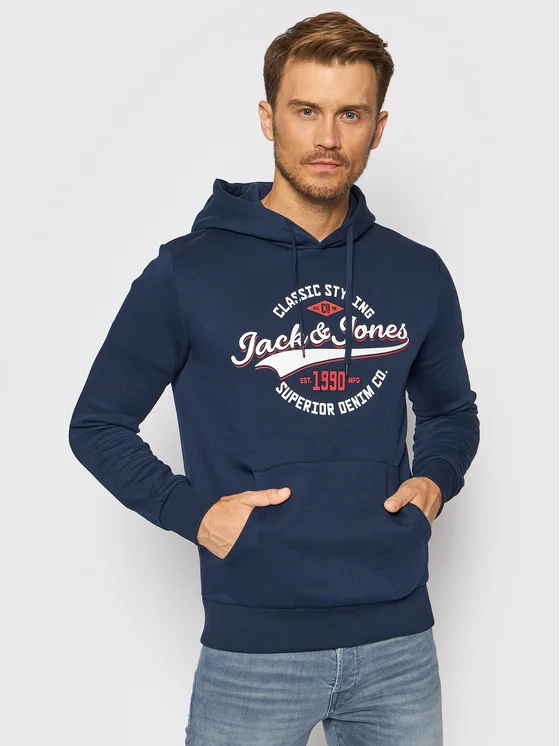 Felpa Logo 12189736 Blu scuro Regular Fit