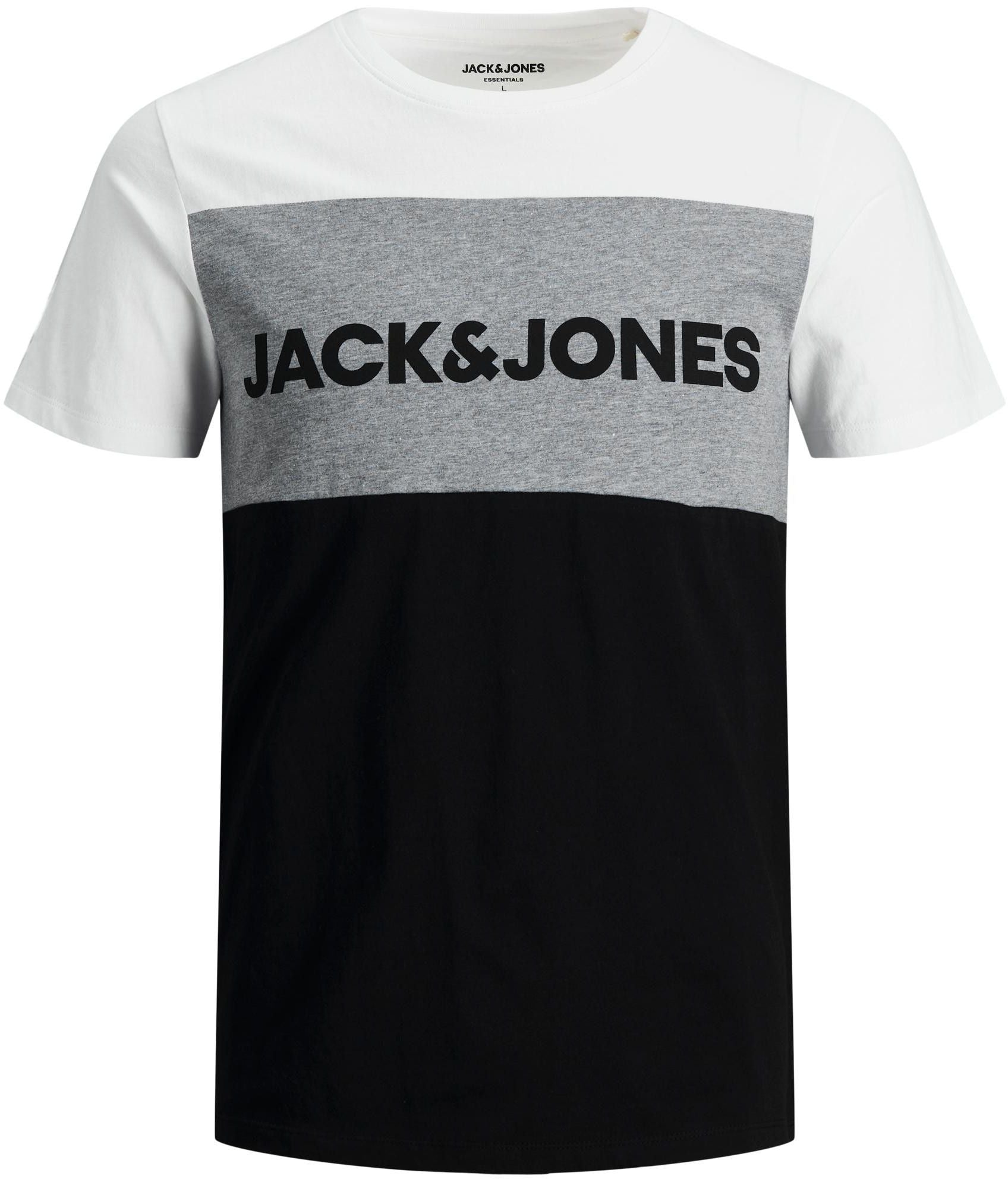 T-SHIRT JJELOGO BLOCKING TEE SS 12173968-WHITE