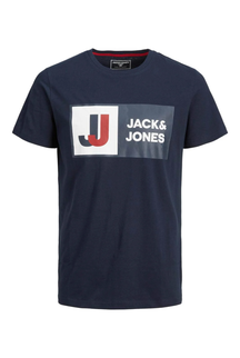 T-SHIRT JCOLOGAN TEE SS CREW 12216270-NAVY_B